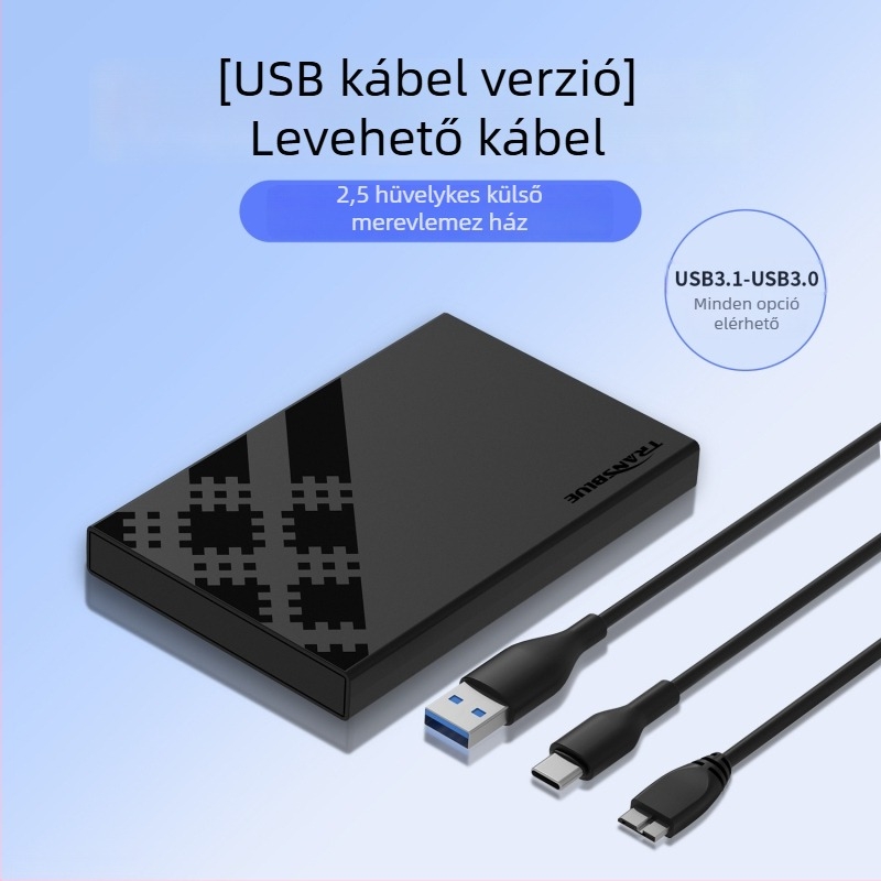 Mobil SATA külső merevlemezház, USB 3.0, modell C200, Create blue márka, ABS+PC anyag, támogatott kapacitás 256GB–6TB, átviteli sebesség 5Gbps, 1 éves garancia