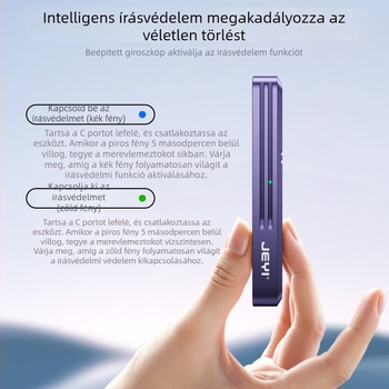 M.2 NVMe SSD külső ház írásvédelmi funkcióval, alumíniumötvözetből, akár 4 TB-ig, 10 Gbps átviteli sebesség