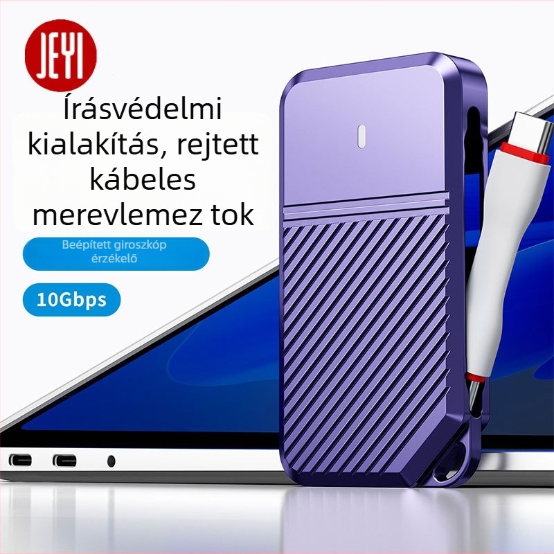 M.2 NVMe SSD külső ház írásvédelmi funkcióval, alumíniumötvözetből, akár 4 TB-ig, 10 Gbps átviteli sebesség