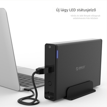 Orico 7688U3 USB 3.0 külső merevlemez tok alumínium házzal, támogatja a 16TB-ot, 6Gbps