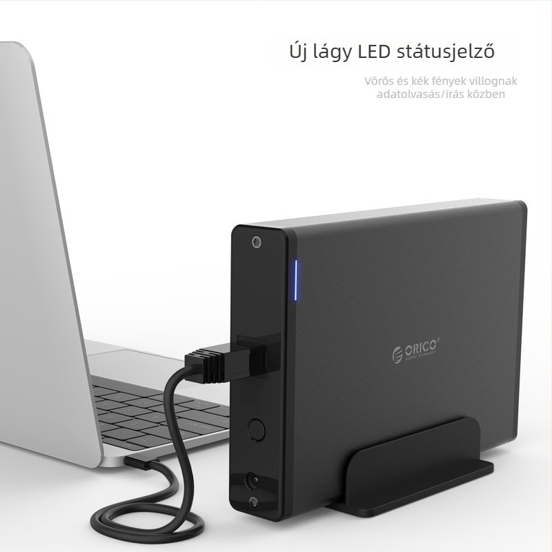 Orico 7688U3 USB 3.0 külső merevlemez tok alumínium házzal, támogatja a 16TB-ot, 6Gbps