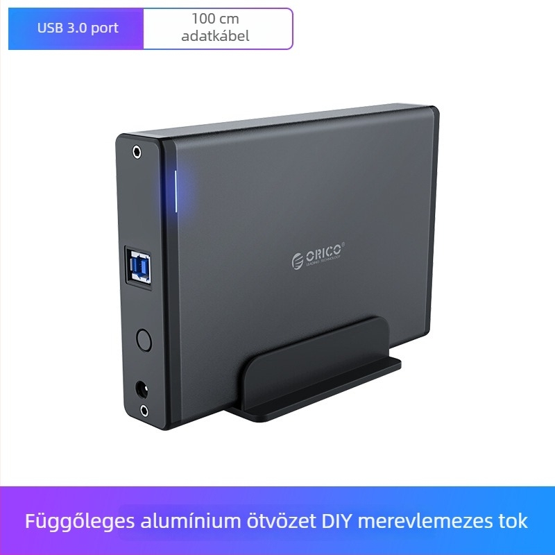 Orico 7688U3 USB 3.0 külső merevlemez tok alumínium házzal, támogatja a 16TB-ot, 6Gbps