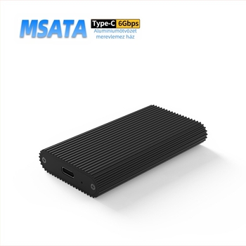 Lanshuo M3T külső mSATA SSD tok, Type-C-ről USB 3.1-re, alumíniumötvözet, 2TB-ig támogatott, 6 Gbps