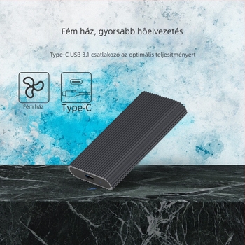 Lanshuo M3T külső mSATA SSD tok, Type-C-ről USB 3.1-re, alumíniumötvözet, 2TB-ig támogatott, 6 Gbps