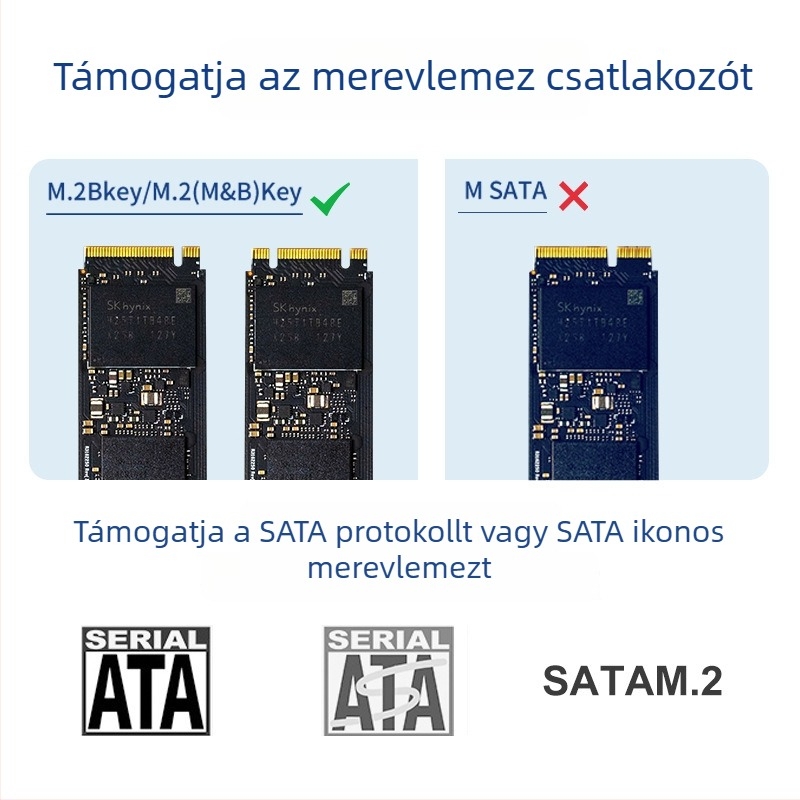 M.2 SSD ház USB-C interfésszel, USB hub, alumíniumötvözet, 2TB kapacitás