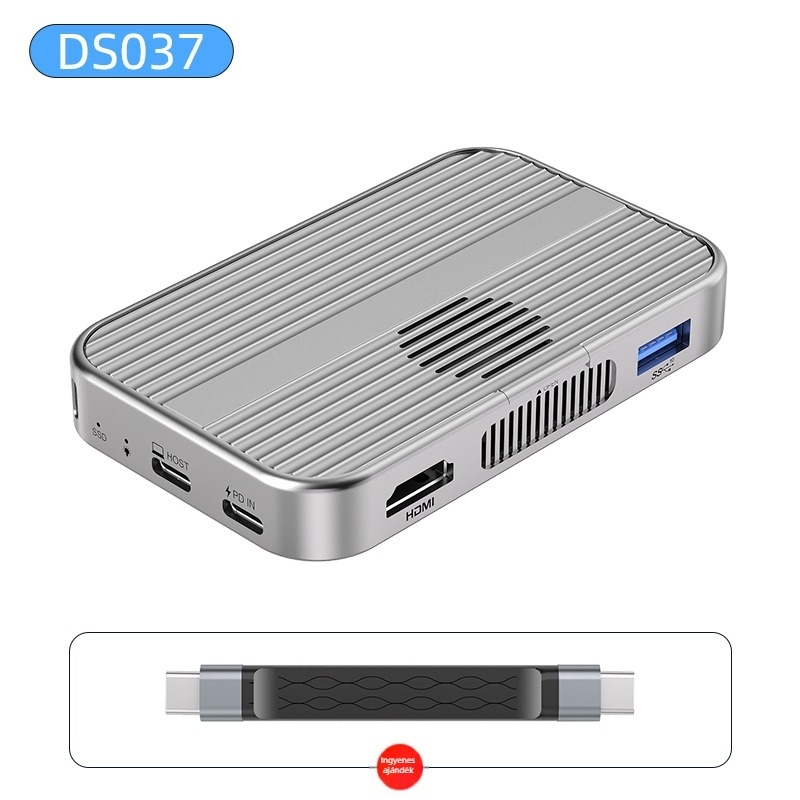 M.2 NVMe Külső SSD Tok, alumínium ötvözet, mágneses MagSafe, USB-C 10Gbps, támogatja 8TB-ig