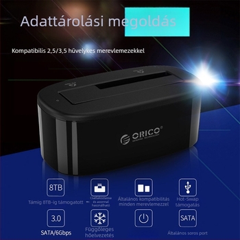 Orico 6218US3 Külső merevlemez-ház USB 3.0-hoz, 2.5/3.5 hüvelykes lemezekhez, ABS műanyag, akár 10TB-ig