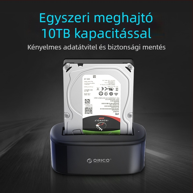 Orico 6218US3 Külső merevlemez-ház USB 3.0-hoz, 2.5/3.5 hüvelykes lemezekhez, ABS műanyag, akár 10TB-ig