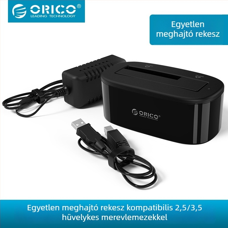 Orico 6218US3 Külső merevlemez-ház USB 3.0-hoz, 2.5/3.5 hüvelykes lemezekhez, ABS műanyag, akár 10TB-ig