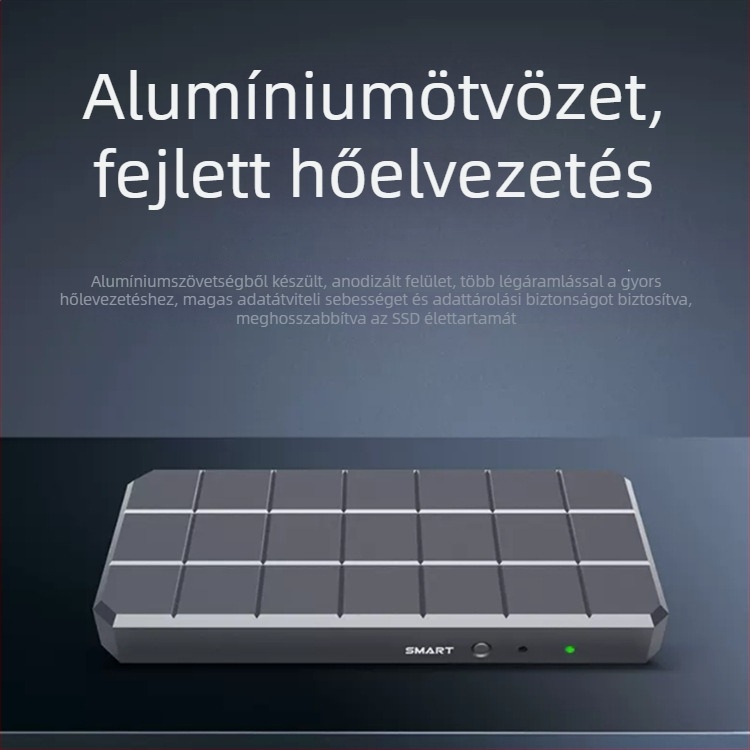 M.2 NVMe külső ház USB-C-vel, alumínium ötvözet, akár 4TB, 10Gbps (USB-C, alumínium ötvözet, akár 4TB, 10Gbps)
