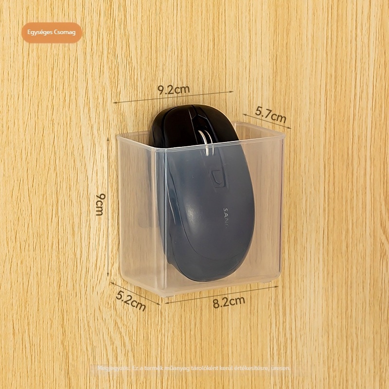 Fali egér- és billentyűzet-tároló — furatmentes szerelés, PP anyag, téglalap alakú modell
