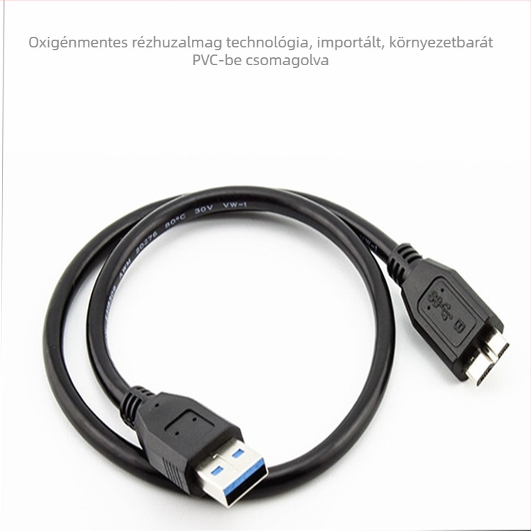 USB 3.0 Type-A-tól Micro-B-ig adatkábel külső merevlemezhez