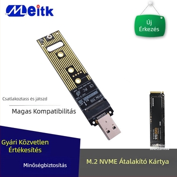 NVMe-USB 3.1 Type-A M2 ház JMS583 vezérlővel – 4 TB-ig támogatás, USB 3.1 Gen 2 10 Gbps, OEM feldolgozás
