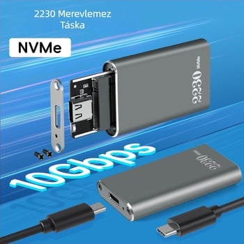 M.2 2230 SSD tok, alumíniumötvözet, NVMe, USB 3.2 Gen2 Type-C, 2TB, modell M30