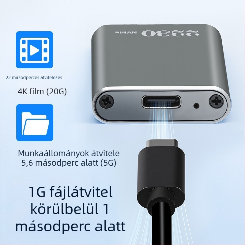 M.2 2230 SSD tok, alumíniumötvözet, NVMe, USB 3.2 Gen2 Type-C, 2TB, modell M30
