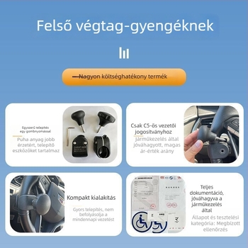 Kormánykerék-használatot segítő eszköz, modell C5, felső végtag sérült felhasználóknak; márka Nothing.