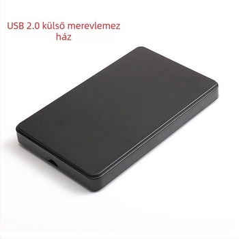Laptop HDD külső ház SATA-hoz, USB 2.0, ABS anyag, OEM gyártás, 1 éves garancia