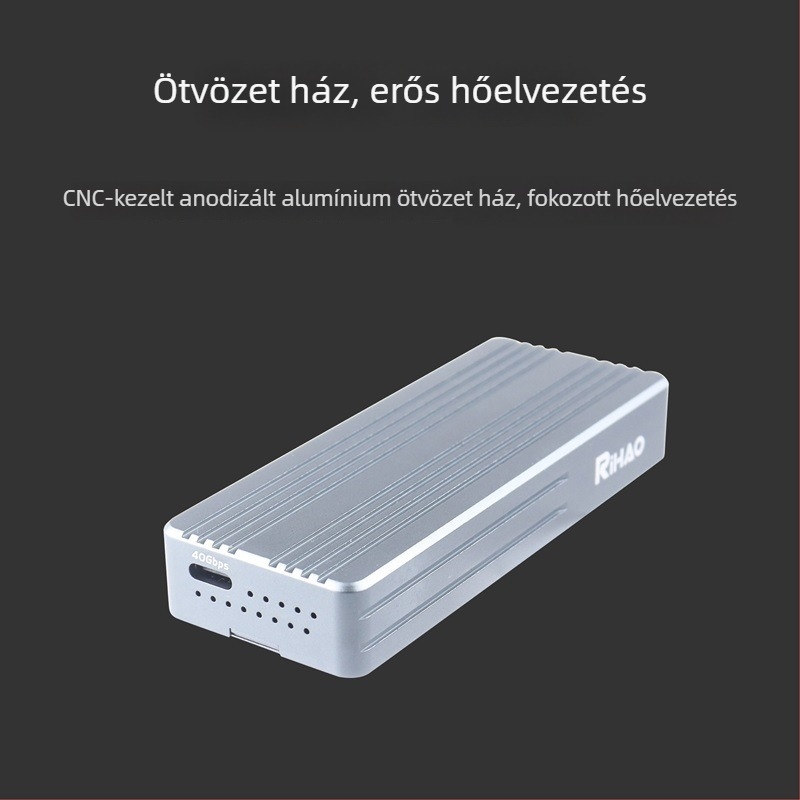 USB4 NVMe M.2 SSD ház Thunderbolt 4 támogatással, CNC alumínium-magnézium ötvözet, 40 Gbps átviteli sebesség, akár 4 TB