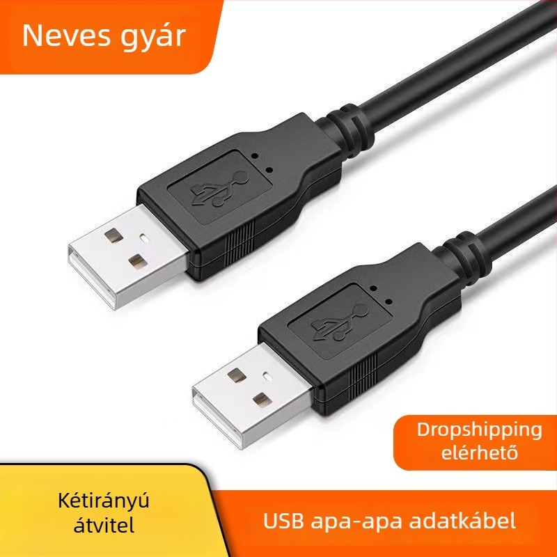 USB adatátviteli kábel USB A–USB A, 1,5 m, USB 2.0, számítógéphez és külső merevlemehez