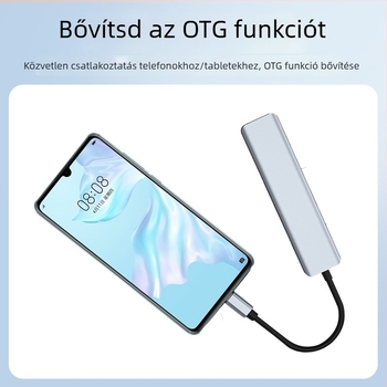 Type-C dokkolóállomás 7-in-1 Apple laptopokhoz, Type-C bővítő, 100W tápegység, külső tápegység, 15 cm kábel