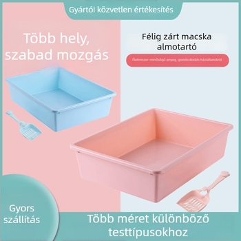 Macskaalomtálca - félig zárt kialakítás, szagkezelés, fröccsenés elleni funkció, PP anyag, márka Harry Acridine