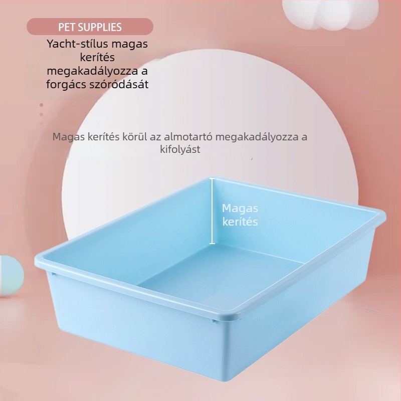 Macskaalomtálca - félig zárt kialakítás, szagkezelés, fröccsenés elleni funkció, PP anyag, márka Harry Acridine