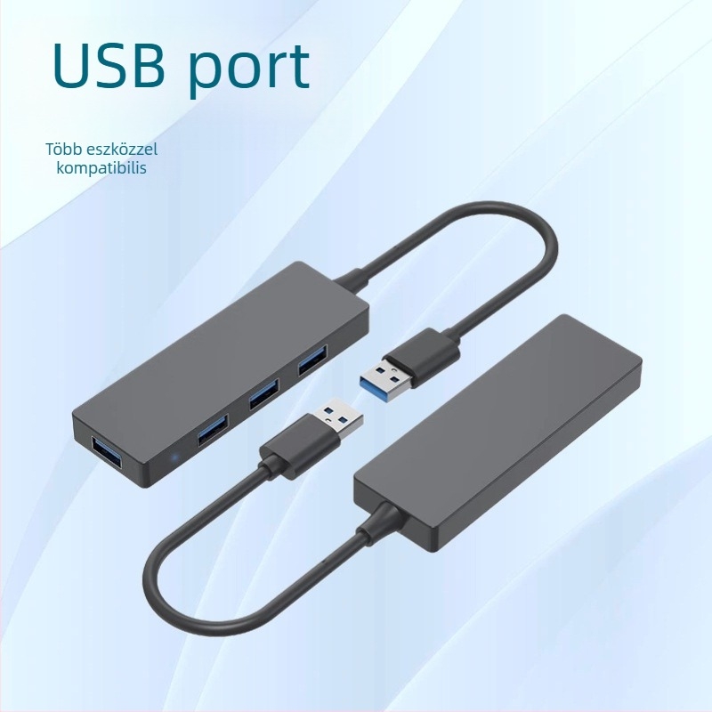 USB 3.0 4-portos hub külső tápegységgel, 5 Gbps, 0,15 m kábel (Modell Hub-004)