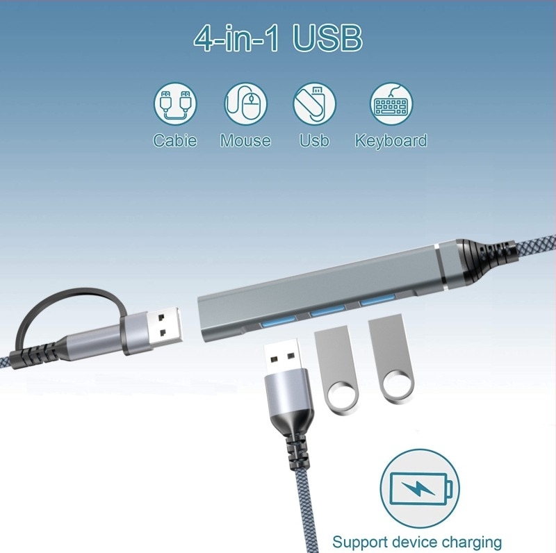 Type-C USB 3.0 hub adapter, egyportos bővítő, 5 Gbps átviteli sebesség, buszos tápellátás