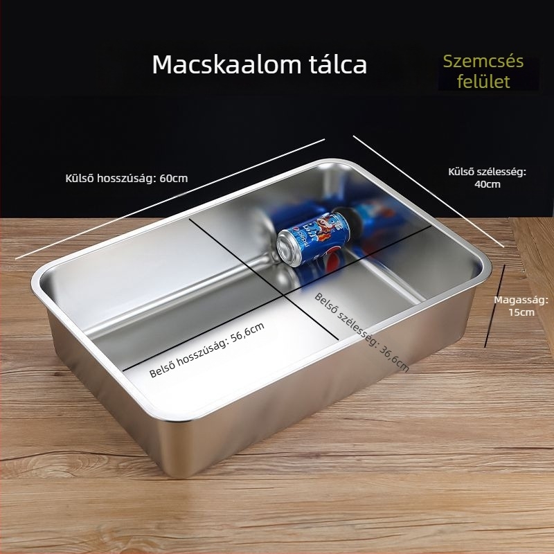 Macskaalom tartóedény - Nyitott felső rész, Anti-splash kialakítás, PVC anyag