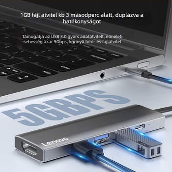 Type-C dokkolóállomás, S705, 0.25 m kábel, külső tápegység nélkül, átviteli sebesség 5