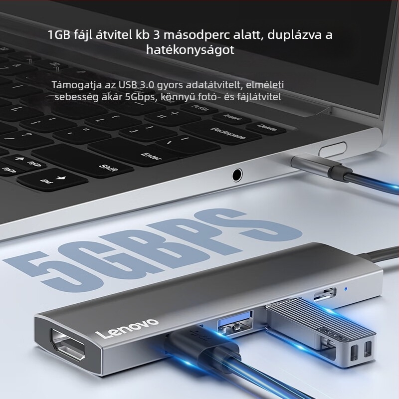 Type-C dokkolóállomás, S705, 0.25 m kábel, külső tápegység nélkül, átviteli sebesség 5