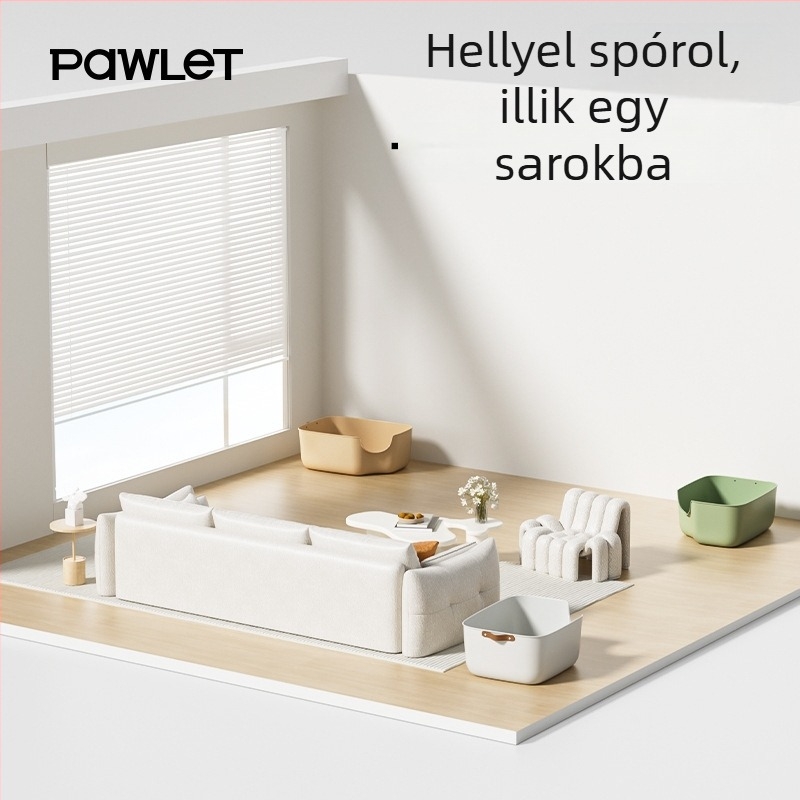 Macskaalom-tál, nyitott, fröccsenés elleni, integrált kialakítás, PP anyag