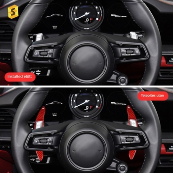 Sha Sha szénszálas váltólapátok Porsche Taycan, Macan és 911 modellhez — Nincs logó, Engedélyezett magántulajdonú márka