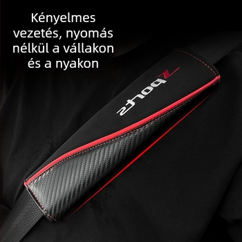Autóbiztonsági övvédő párnák, szénszálas mintával, puha velúr, hímzett védőburkolat, testre szabható logó