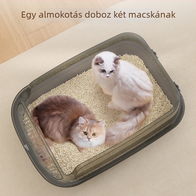 Pipitao macskaalom doboz, kör formájú, PP anyag, nyitott felső rész, alkalmas kiscicák és felnőtt macskáknak