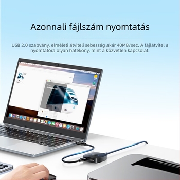 USB nyomtató osztó és kétirányú kapcsoló két számítógéphez – Modell Uq20/30, USB 2.0, 40 MB/s, 1,5 m kábel, külső tápegység nélkül, egér megosztás