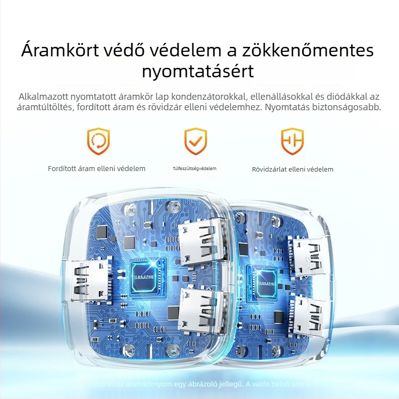 USB nyomtató osztó és kétirányú kapcsoló két számítógéphez – Modell Uq20/30, USB 2.0, 40 MB/s, 1,5 m kábel, külső tápegység nélkül, egér megosztás