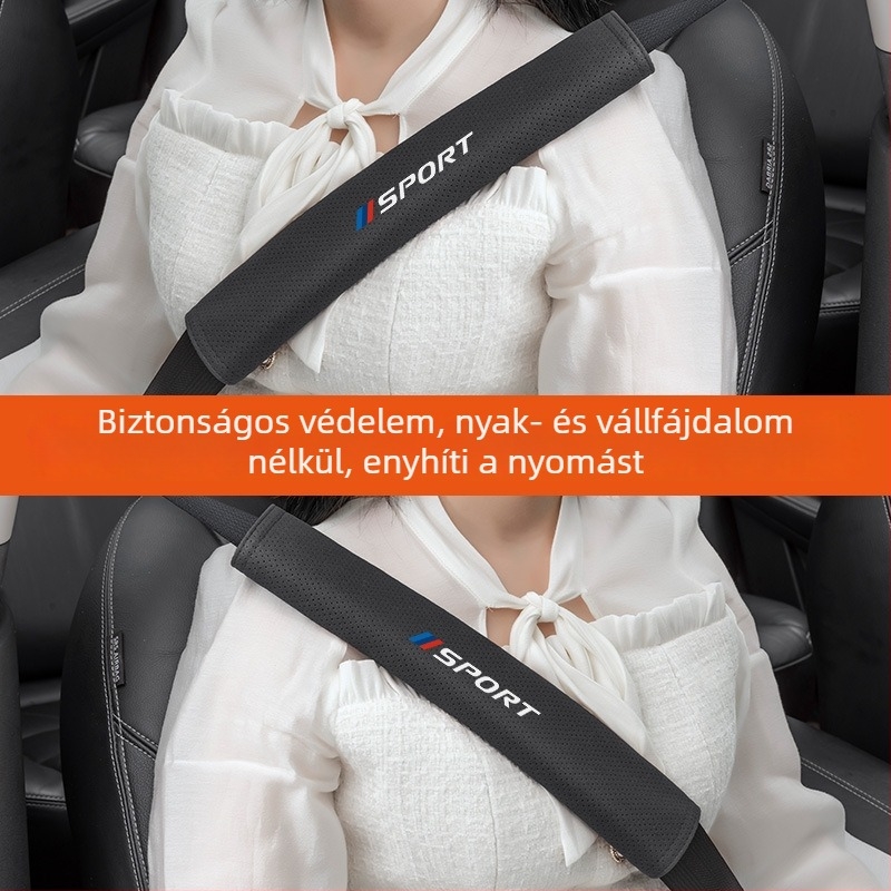 Autóöv vállvédők elő- és hátsó ülésekhez, nyaki és vállvédelmi anti-szorítás, kiterjesztett készlet (Márka: Keshunjie; Anyag: Suede)