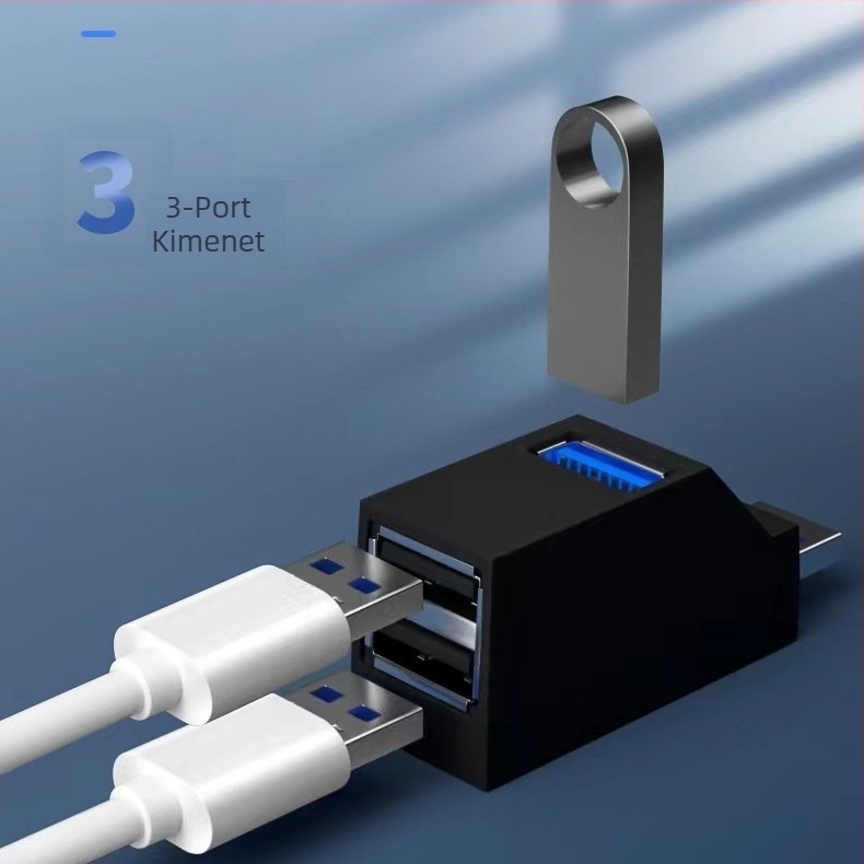 USB 3.0 3-portos hub YC-U307, 5Gbps, tápellátás buszról