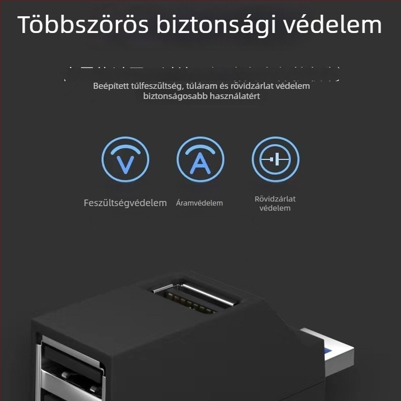USB 3.0 3-portos hub YC-U307, 5Gbps, tápellátás buszról