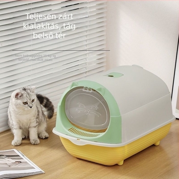 Teljesen zárt macskaalom‑tál - PVC anyag, szagkezelés, beltéri használat