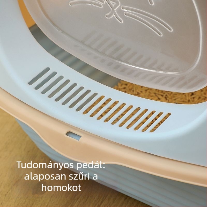 Teljesen zárt macskaalom‑tál - PVC anyag, szagkezelés, beltéri használat