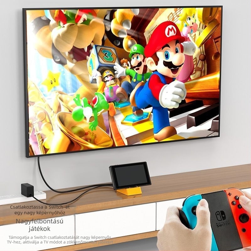 Nintendo Switch bővítő dokkoló USB-C hub 3 porttal, 5 Gbps átviteli sebesség, 150 mm hosszú kábel, külső tápegység nélkül