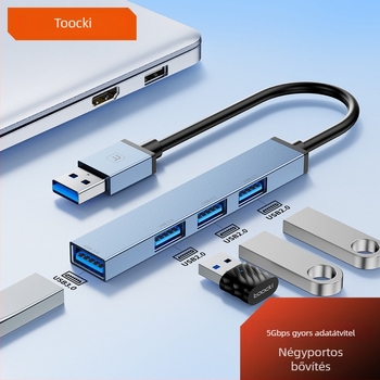Toocki Pilot USB 3.0 4-portos hub, 5Gbps, külső tápegység nélküli, 0,1 m-es kábel