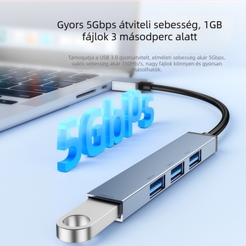 Toocki Pilot USB 3.0 4-portos hub, 5Gbps, külső tápegység nélküli, 0,1 m-es kábel