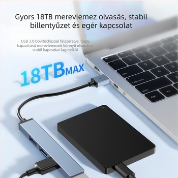 Toocki Pilot USB 3.0 4-portos hub, 5Gbps, külső tápegység nélküli, 0,1 m-es kábel