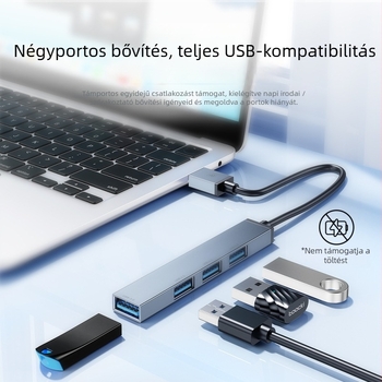 Toocki Pilot USB 3.0 4-portos hub, 5Gbps, külső tápegység nélküli, 0,1 m-es kábel