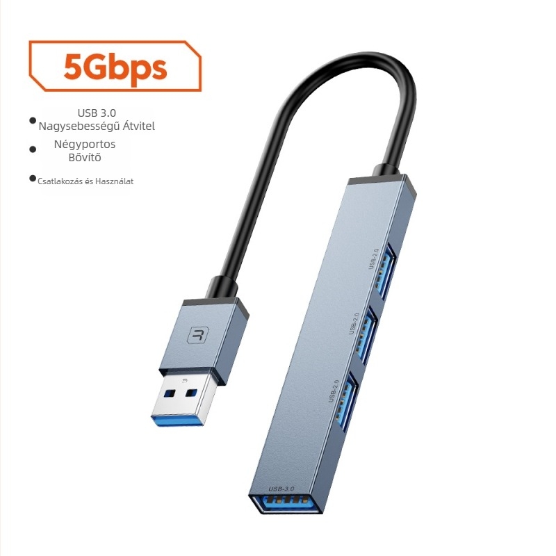 Toocki Pilot USB 3.0 4-portos hub, 5Gbps, külső tápegység nélküli, 0,1 m-es kábel