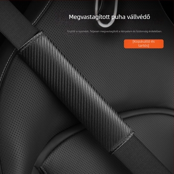 Autóbiztonsági öv vállvédő szénszálas bőrből, négy évszakos