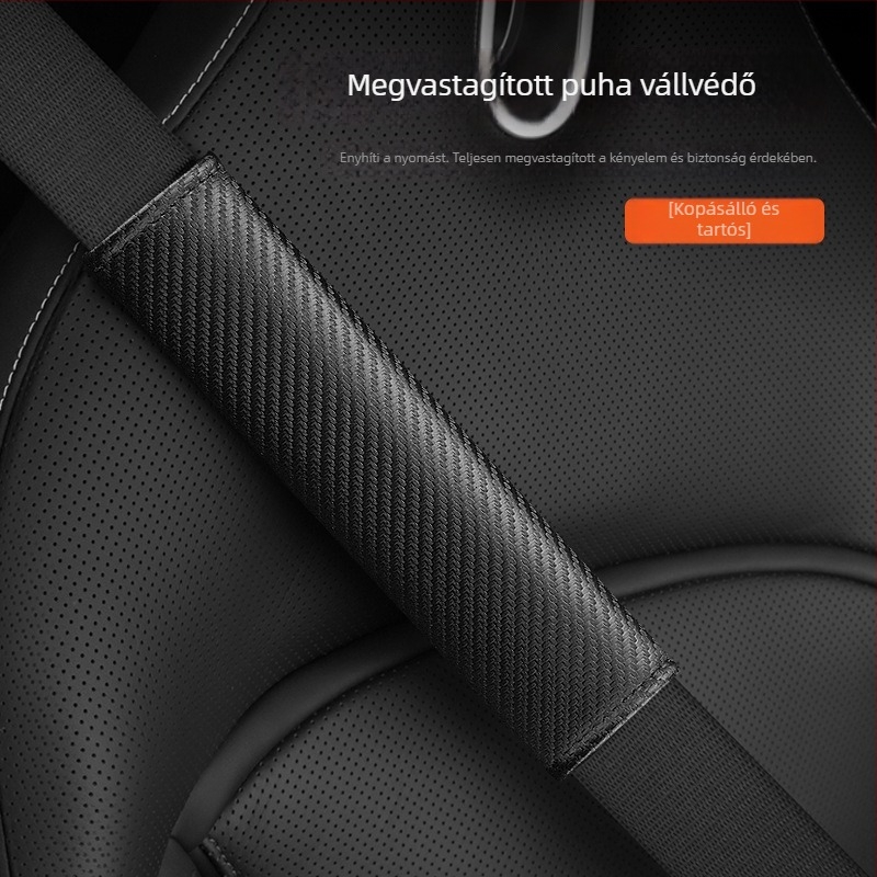 Autóbiztonsági öv vállvédő szénszálas bőrből, négy évszakos